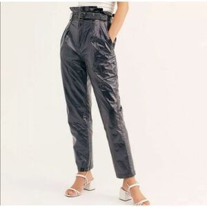 Free People Faux Leather Paperbag Pants